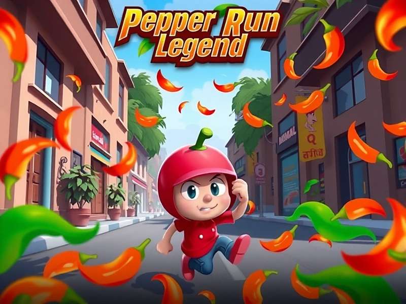 Pepper Run Legend - India's Hottest Endless Runner Pepper Run Legend game banner showing a character running through a Mumbai street with chili peppers